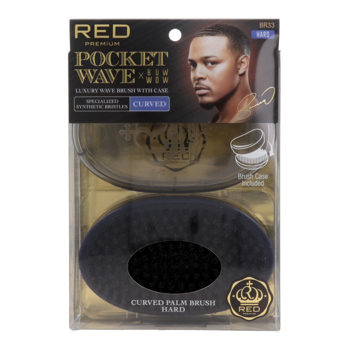 Red Kiss Pocket Wave Boar Brush Hard Cepillo