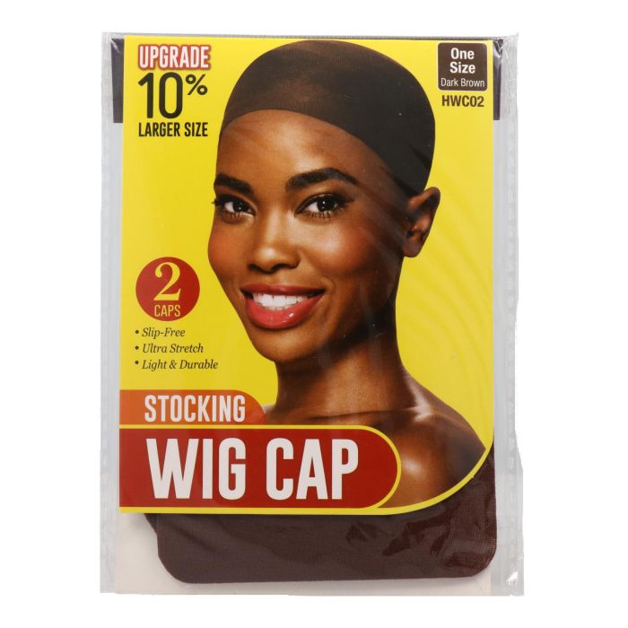 Red Kiss Stocking Wig Cap Dark Brown 2 Piezas Gorro De Cabeza