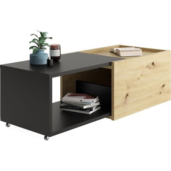 Mesa de centro corredera - L74,5 x H38,5 x P49,5 cm - Fabricada en Alemania - SLIDE 3 Mesa de centro corredera - L74,5 x H38,5 x P49,5 cm - Fabricada en Alemania - SLIDE 3