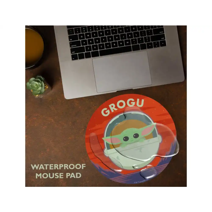 Wondee Alfombrilla de Ratón Redonda Grogu Mandalorian Antideslizante 200 mm Control Preciso Cómoda Lavable 3