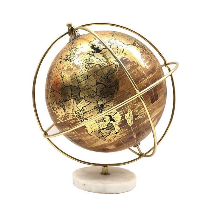 Globo Terraqueo Colonial DKD Home Decor Marron Dorado 33 x 33 x 33 cm (2 Unidades)