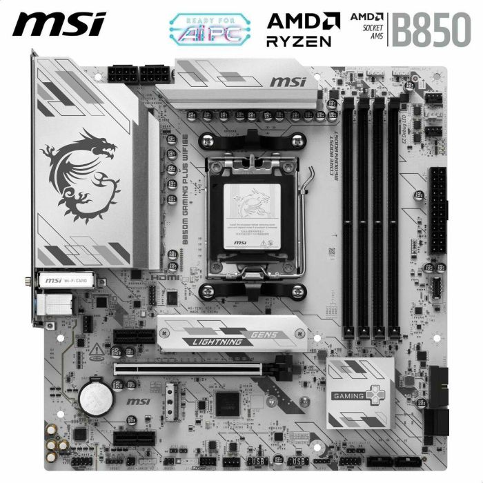 Placa Base MSI B850M GAMING PLUS WIFI6E AMD AM5 AMD 12 Placa Base MSI B850M GAMING PLUS WIFI6E AMD AM5 AMD 12