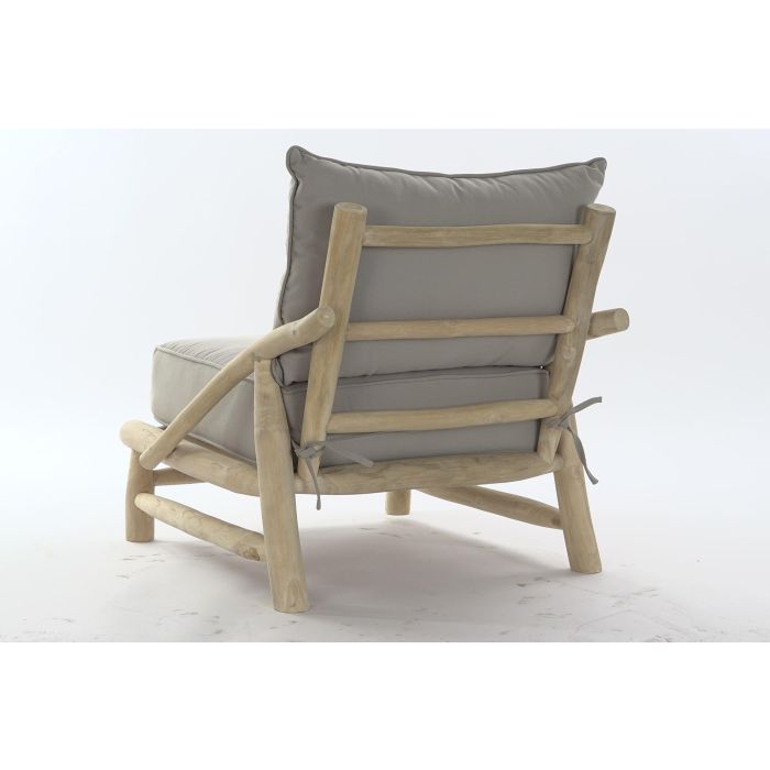 DKD Home Decor Butaca Balines Gris Claro Natural Madera Teca y Poliéster 80 x 73 x 82 cm 6