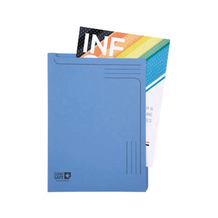 Exacompta Carpeta Dossier Uñero Clean'Safe Antimicrobiano Cartulina 400 gr DIN A4 Azul Paquete de 5 Unidades 2