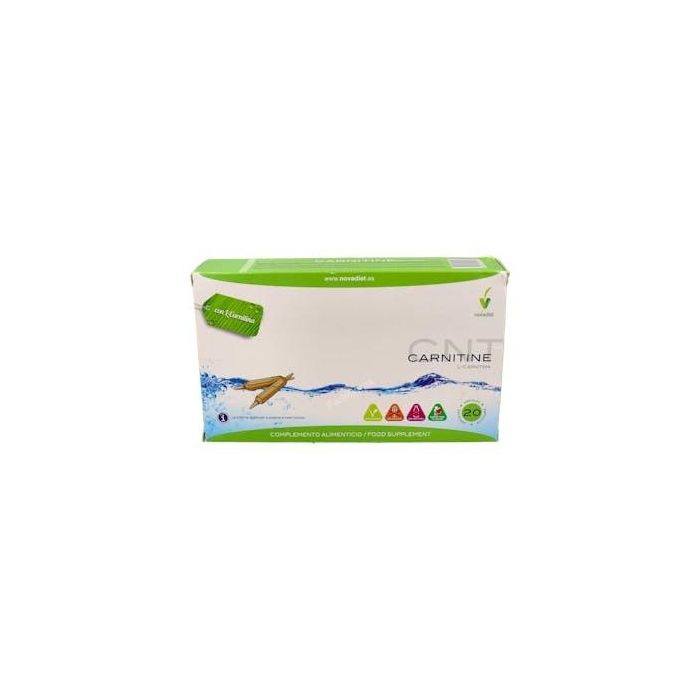 NOVADIET L-Carnitina 1000mg 20 Viales. Apoyo en Dietas de Control de Peso. Sabor Grosella Negra.
