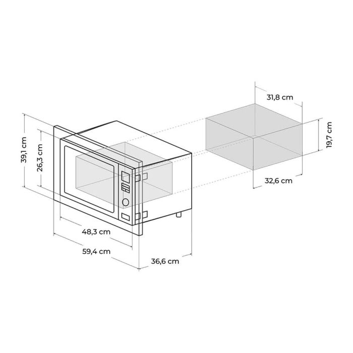 Microondas Integrable Cecotec Grandheat 2350 Built-In Blanco 1200 W 20 L 23 L 2