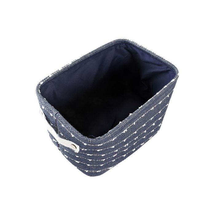 Cesta DKD Home Decor Azul Marino Blanco 28 x 25 x 38 cm Set de 3 2 Cesta DKD Home Decor Azul Marino Blanco 28 x 25 x 38 cm Set de 3 2