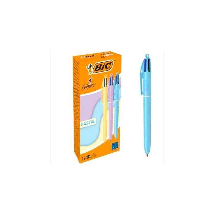 Boligrafo Bic Cuatro Colores Pastel Punta De 1 mm Caja De 12 Unidades Colores Surtidos Boligrafo Bic Cuatro Colores Pastel Punta De 1 mm Caja De 12 Unidades Colores Surtidos