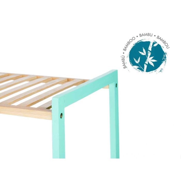 Estantería Cuadrada 3 Estantes Bambú Menta 35x70x30 cm - Berilo 3 Estantería Cuadrada 3 Estantes Bambú Menta 35x70x30 cm - Berilo 3