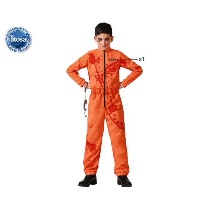 Disfraz de Halloween para Niño - Preso Sangriento Naranja. Incluye Mono Completo Infantil de Poliéster, Talla 7-9 Años. Disfraz de Halloween para Niño - Preso Sangriento Naranja. Incluye Mono Completo Infantil de Poliéster, Talla 7-9 Años.