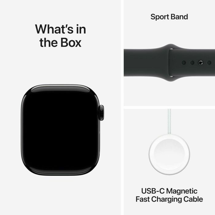 Apple Watch Series 10 GPS + Cellular 42mm Titanio Gris con Correa Deportiva Negra 1