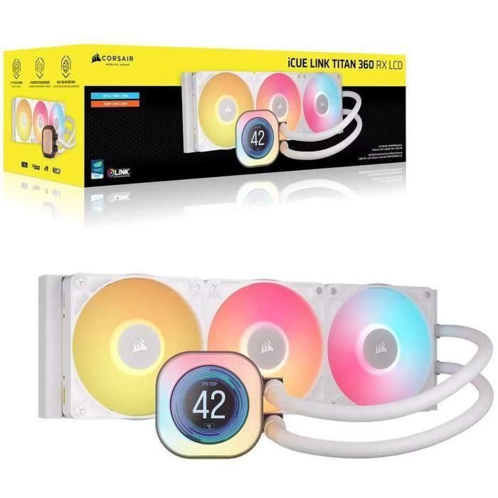 Corsair iCUE LINK TITAN 360 RX LCD Refrigerador de aire, 12 cm, Blanco, CW-9061026-WW, Compatible con Intel y AMD 3 Corsair iCUE LINK TITAN 360 RX LCD Refrigerador de aire, 12 cm, Blanco, CW-9061026-WW, Compatible con Intel y AMD 3