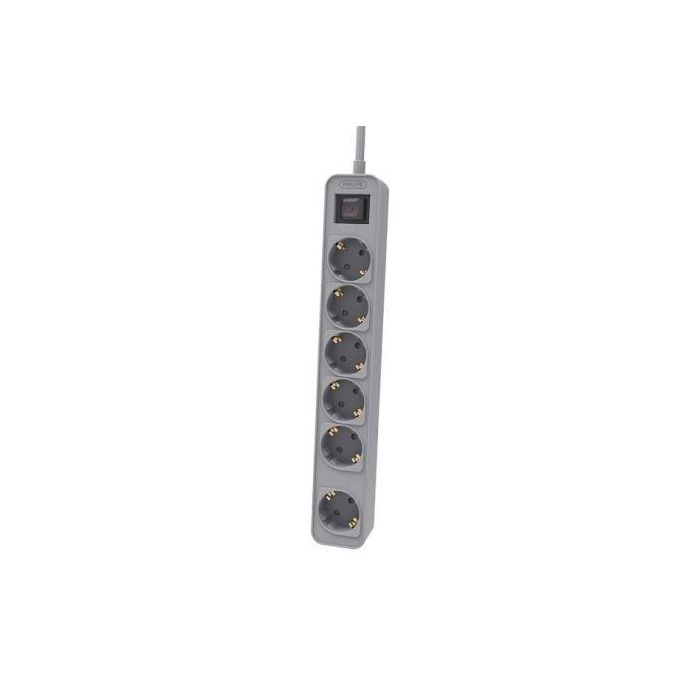 Regleta con Interruptor Philips CHP2164G/10/ 6 Tomas de corriente/ Cable 1.5m/ Gris Regleta con Interruptor Philips CHP2164G/10/ 6 Tomas de corriente/ Cable 1.5m/ Gris