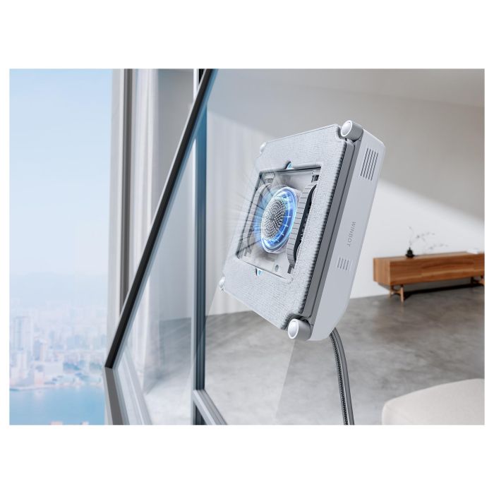 ECOVACS WINBOT Mini Robot Limpiacristales, Succión Universal 22x25 cm, Gris y Blanco, Batería de Ión-Litio, Nivel de Ruido 63 dB