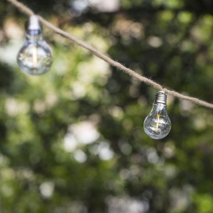 Guirnalda de luz solar - LUMISKY - FANTASY CORD SOLAR - 7,50 m - Cuerda 10 bombillas transparentes - LED blanco cálido 1 Guirnalda de luz solar - LUMISKY - FANTASY CORD SOLAR - 7,50 m - Cuerda 10 bombillas transparentes - LED blanco cálido 1