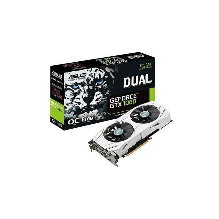 TARJETA GRÁFICA ASUS GEFORCE DUAL-GTX1060-6G - GPU OC 1708MHZ - 6GB GDDR5 - PCI EXPRESS 3.0 - DVI-D /HDMIX2/DISPLAYPORTX2 TARJETA GRÁFICA ASUS GEFORCE DUAL-GTX1060-6G - GPU OC 1708MHZ - 6GB GDDR5 - PCI EXPRESS 3.0 - DVI-D /HDMIX2/DISPLAYPORTX2