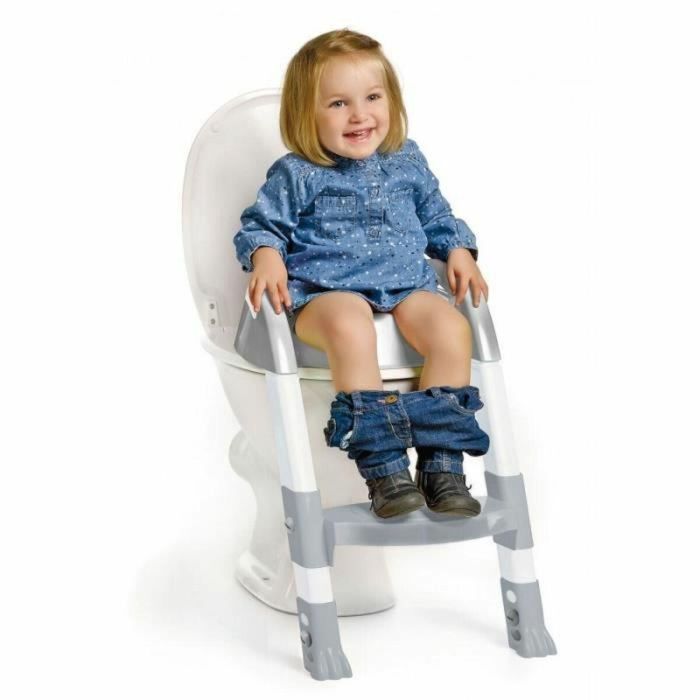 Thermobaby KIDDYLOO Reductor de Inodoro Ultra Inteligente con Pies Regulables, 2 Alturas de Escalón, Plegable Gris Charme 1
