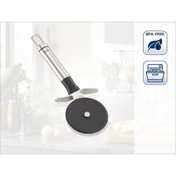 Leifheit Cortador de Pizza Acero Inoxidable con Rueda de Nylon para Corte Directo en la Placa 1
