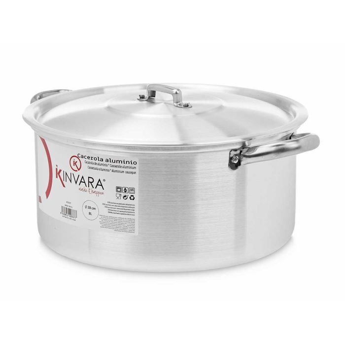 Cacerola de Aluminio Kinvara 28 cm 8 L - Apta para Gas, Horno y Lavavajillas (6 Unidades) 1 Cacerola de Aluminio Kinvara 28 cm 8 L - Apta para Gas, Horno y Lavavajillas (6 Unidades) 1
