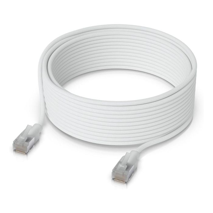 Ubiquiti UACC-Cable-Patch-EL-C6A-12M-W Cable de Parcheo Ethernet Cat6a 12m RJ-45 Blanco, Blindado, 10 GbE, Compatible con PoE++ (4PPoE)