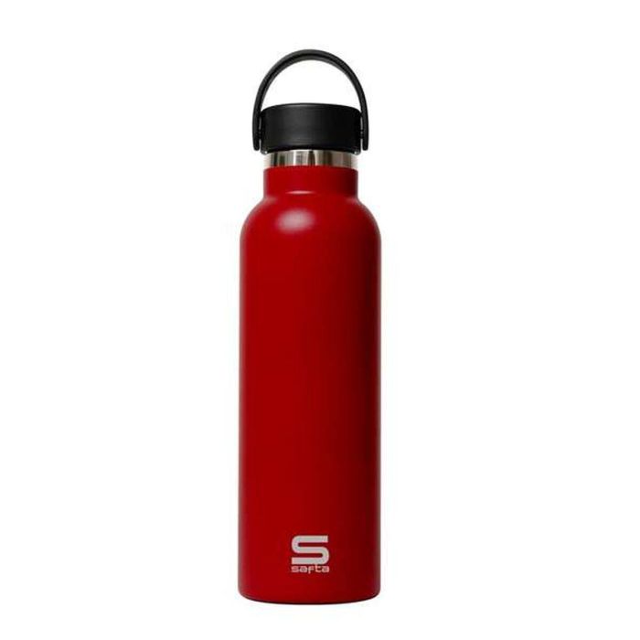Botella de Agua Safta Rojo Rojo Silicona Acero Inoxidable 1