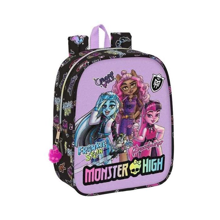 Safta Mochila Guardería Adapt. Carro Monster High "Creep" 22x27x10cm 3