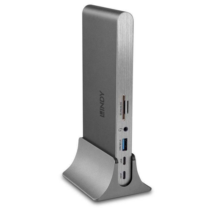 Lindy DST-Pro 5K XT Estación de Acoplamiento USB-C para Portátil, Pantalla Triple 4K / Sencilla 5K, Carga PD 100W, Aluminio 2