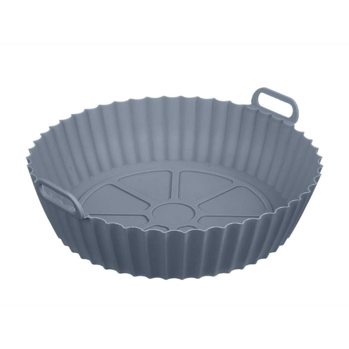 Kinvara Molde Redondo de Silicona Gris Oscuro para Freidora de Aire, Capacidad 2.5-5 L y 22.5x6.5x19.5 cm (12 Unidades) 1 Kinvara Molde Redondo de Silicona Gris Oscuro para Freidora de Aire, Capacidad 2.5-5 L y 22.5x6.5x19.5 cm (12 Unidades) 1