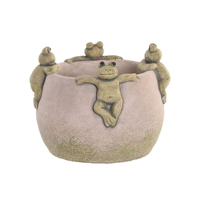 DKD Home Decor Jarrón Shabby de Cemento Gris Verde con Ranas 16x16x12 cm Pack de 12 Unidades DKD Home Decor Jarrón Shabby de Cemento Gris Verde con Ranas 16x16x12 cm Pack de 12 Unidades