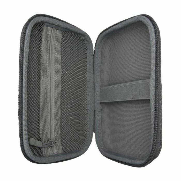 AISENS ASBG-005-GR Estuche Protector Rígido para Disco Duro Externo 2.5" Gris, Algodón y Lino, con Cremallera y Compartimento para Cables 4