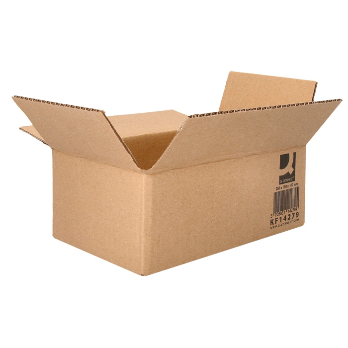 Q-connect Caja embalar americana carton reciclado canal simple 5 mm color kraft 250x150x100 mm 2