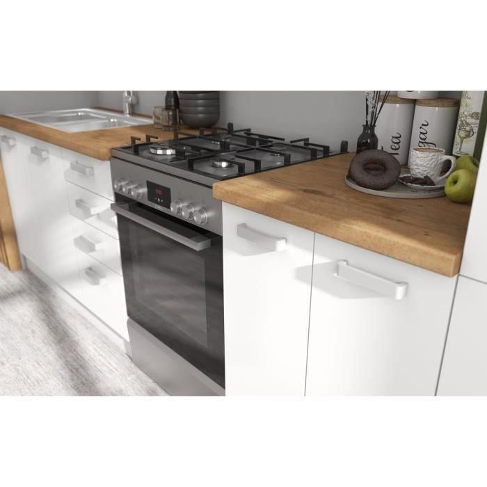 ATLAS Cocina completa de 8 elementos - Decoración blanca - L300 x H52 x H82 cm - Encimera no incluida 5 ATLAS Cocina completa de 8 elementos - Decoración blanca - L300 x H52 x H82 cm - Encimera no incluida 5