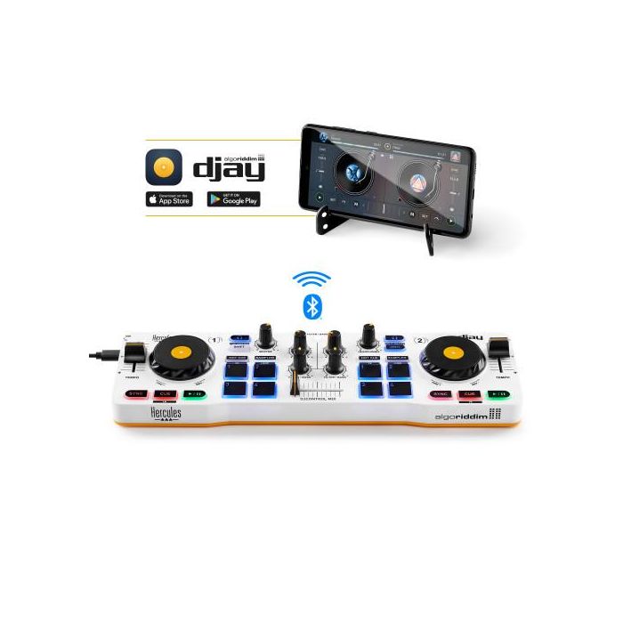 Hercules DJControl Control MIX Bluetooth 4780921 Consola DJ para Smartphone y Tablets con Software djay iOS/Android