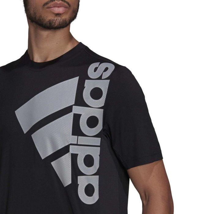 Camiseta de Manga Corta Hombre Adidas Big Badge Negro 43-45