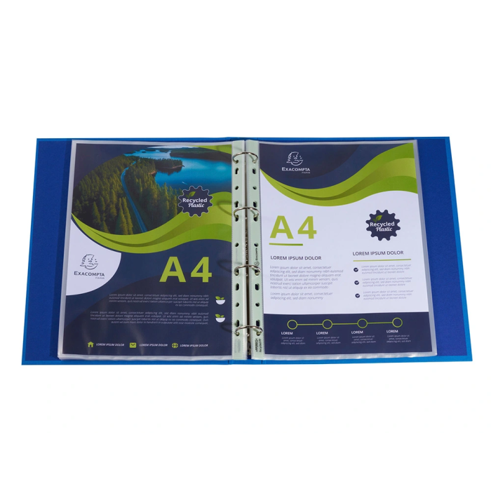 Exacompta Funda Multitaladro Reciclada Polipropileno 60 mc Din A4 Piel de Naranja Caja 100 Unidades 3 Exacompta Funda Multitaladro Reciclada Polipropileno 60 mc Din A4 Piel de Naranja Caja 100 Unidades 3