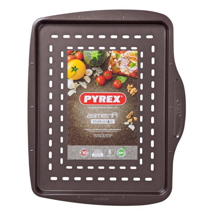 Fuente Pizza Acero Asimetria Pyrex 37 cm