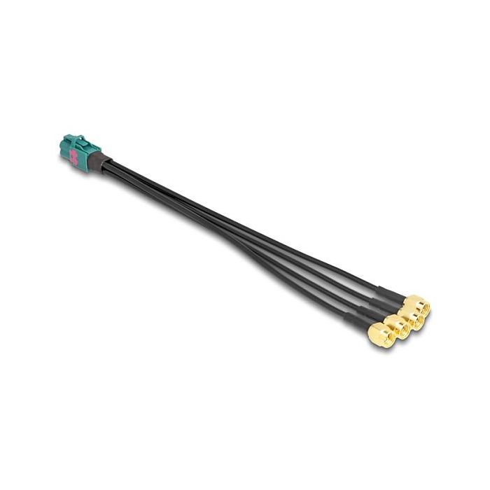 DeLOCK Cable Mini FAKRA Z Buchse cuadruple a 4 x SMA Stecker, 0,2 m, Negro, 50 Ω, hasta 20 GHz 1