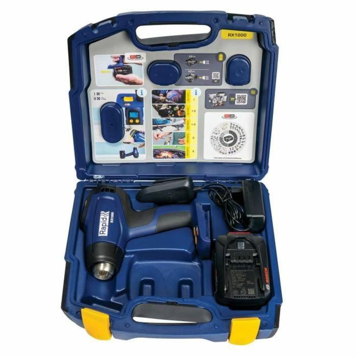 Rapid RX1000 Pistola de Aire Caliente Inalámbrica 18V - Kit con Estuche, Batería 4.0 Ah y Cargador 2