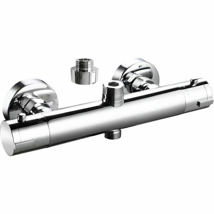 Rousseau Ducha Termostática Loona Cromada. Estilo Moderno, Seguridad Antiescaldado. Cuerpo de Latón, Desviador Integrado, Distancia 150mm. 1 Rousseau Ducha Termostática Loona Cromada. Estilo Moderno, Seguridad Antiescaldado. Cuerpo de Latón, Desviador Integrado, Distancia 150mm. 1