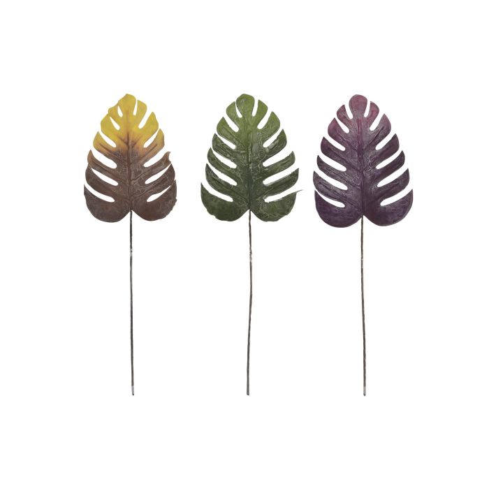 Hoja DKD Home Decor Verde Marron 3 x 80 x 20 cm (12 Unidades)