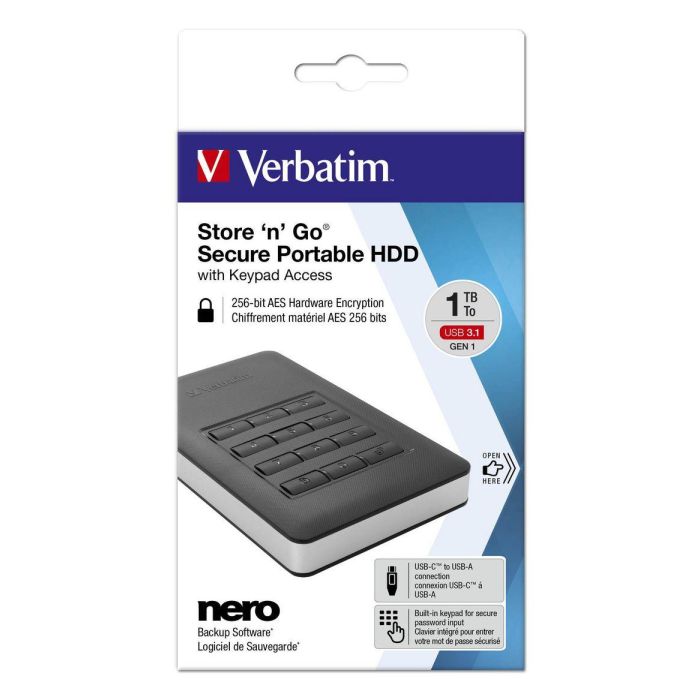 Verbatim Disco Duro Externo Store 'N' Go 2Tb Hdd 2.5" Usb-C Con Teclado Y Clave De Acceso 3 Verbatim Disco Duro Externo Store 'N' Go 2Tb Hdd 2.5" Usb-C Con Teclado Y Clave De Acceso 3
