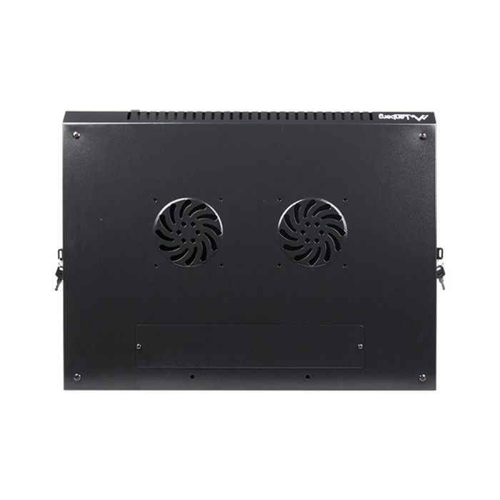 Lanberg Armario Mural Rack 19 Pulgadas 12U, Acero, Negro, Vidrio Templado, 60 kg Capacidad Máxima 3