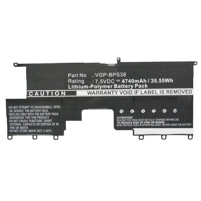 CoreParts Laptop Battery for Sony 35.55Wh Li-Pol 7.5V 4740mAh Black, SVP13213CW, SVP13218PW, SVP13229PW, SVP1322YCW, SVP132A1CM, VAIO Pro 13 CoreParts Laptop Battery for Sony 35.55Wh Li-Pol 7.5V 4740mAh Black, SVP13213CW, SVP13218PW, SVP13229PW, SVP1322YCW, SVP132A1CM, VAIO Pro 13