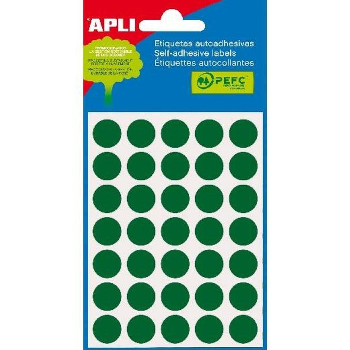 Etiquetas adhesivas Apli Verde Círculo Redondo 5 Hojas (10 Unidades) 1 Etiquetas adhesivas Apli Verde Círculo Redondo 5 Hojas (10 Unidades) 1