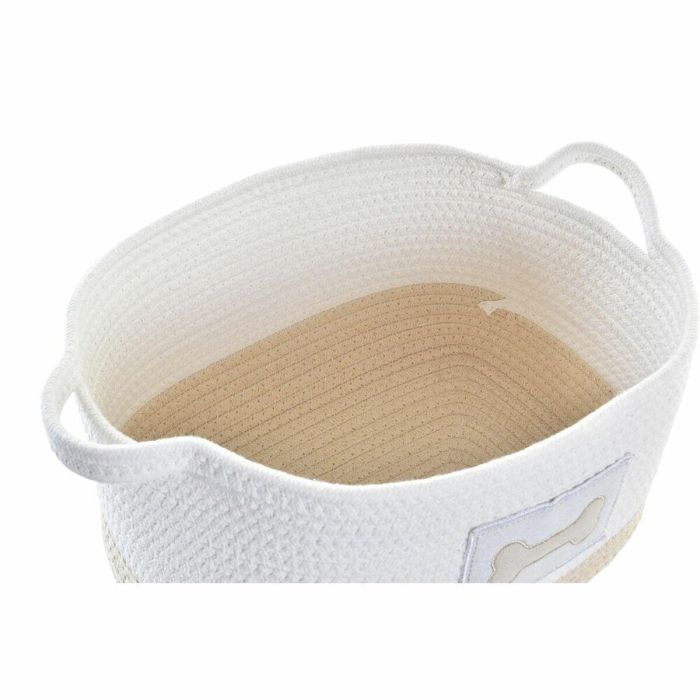 Cesta DKD Home Decor Blanco Crema 30 x 23 x 43 cm Set de 2 1