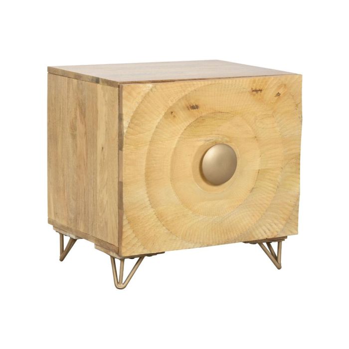 Mesita de Noche Home ESPRIT Dorado Natural 50 x 40 x 50 cm Mesita de Noche Home ESPRIT Dorado Natural 50 x 40 x 50 cm