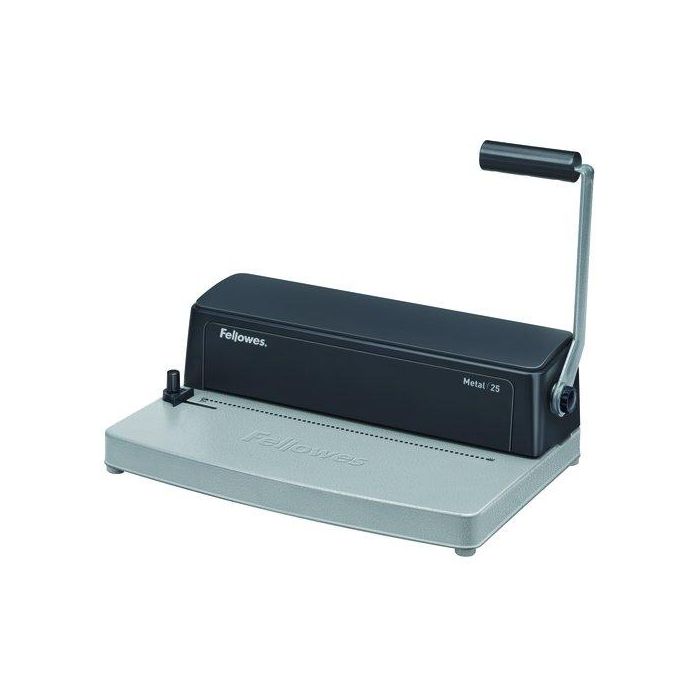 Fellowes Encuadernadora Espiral Metal 25 Perfora 10 Hojas A4 Encuaderna 450 Hojas Paso 5:1 Base Metálica