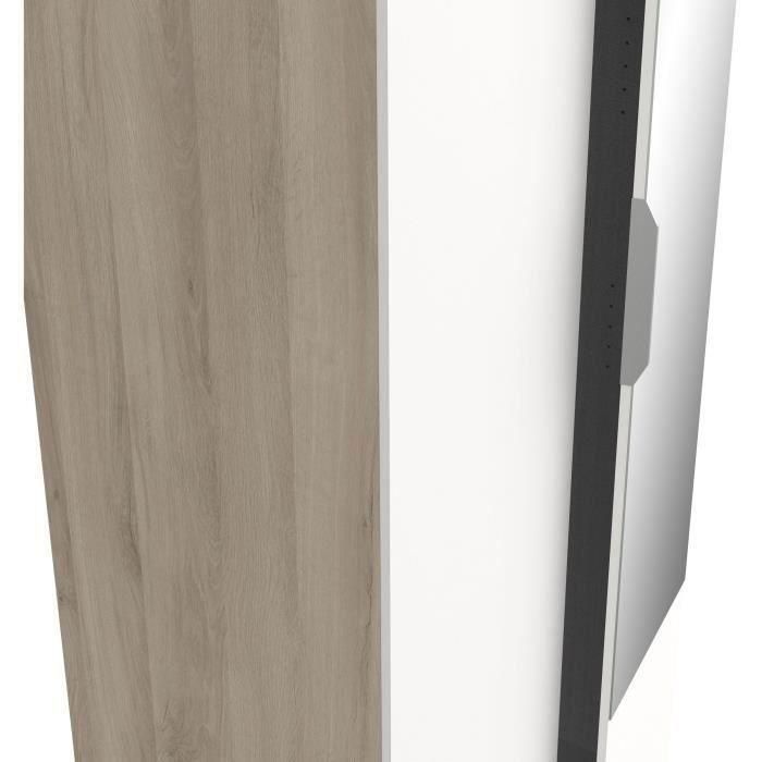 Armario GHOST - decoración roble Kronberg y blanco mate - 2 puertas + 1 espejo - L.79,4 x P.51,1 x A. 203 cm - DEMEYERE 5 Armario GHOST - decoración roble Kronberg y blanco mate - 2 puertas + 1 espejo - L.79,4 x P.51,1 x A. 203 cm - DEMEYERE 5