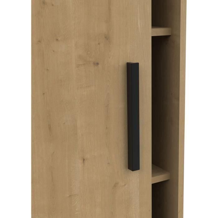 Mueble contenedor - Entrada - 2 puertas correderas - Roble Hamilton - 101 x 35 x 101 cm - IZZY - DEMEYERE 3