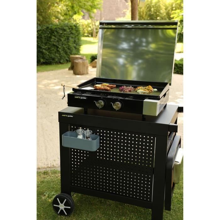 Finesta Gas Plancha 2 Quemadores de acero inoxidable - Encendido integrado - Tanque de acero - 66x56 Superficie de cocción 5